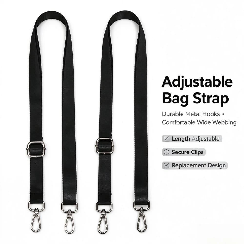Adjustable Replacement Detachable Belt for Women Men Messenger Bags Handle Handbag Belt Fashion Black Nylon Shoulder Bag Strap