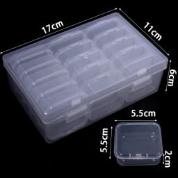 1pc Transparent Plastic Box Compartment Storage Box Small Square Container for Jewelry Beads Desktop Sundries Sorting Storage