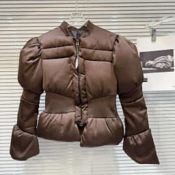 DEAT 2026 Winter New Items Fashion Women's Thread Waist Design Warm Jacket Casual Solid Color Zipper Cotton Padded Coat 11A01161