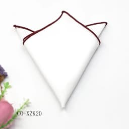 Solid Striped Brown Pocket Square 23CM Cotton Men's Suit Handkerchief Groom Host Hanky Wedding Party Chest Tie Suit Accessories