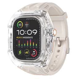 Transparent Modification Kit For Apple Watch 11 10 987 46 45mm Strap Case for IWatch Series 44 40mm 654SE Rubber Band Refit Mod