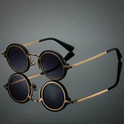 New Retro Small Round Frame Sunglasses for Men's Personalized Steampunk Outdoor Driving Sunglasses Street Photography