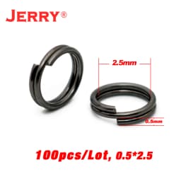 Jerry Stainless Steel Fishing Split Rings Hard Bait Flat Ring Connector Spoon Lure Double Loop 100pcs Fishing Accessories Tackle