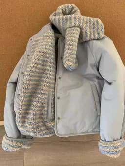 Korean Sweet Two Side Wear Padded Jacket Women Fleece Lined Thick Warm Parkas Woman Lazy Style Stripe Scarf Winter Jackets