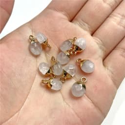 5pcs Natural Stone Oval Faceted Charm Pendant for DIY Jewellery Making Necklace Earrings Gem Pendant Accessory 6x10MM Wholesale
