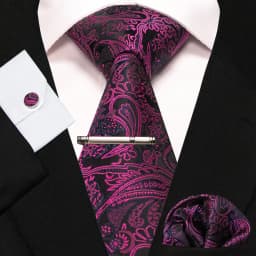 8cm Silk Mens Ties Green Black Ties Plaid Stripe Necktie Pocket Square Cufflinks Tie Clips Set Men's Wedding Business Party Tie