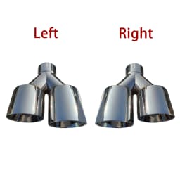 1 Pcs Universal Car Stainless Steel Tail Throat Length Y-Shaped Double Out Twill Glossy Exhaust Muffler Tip
