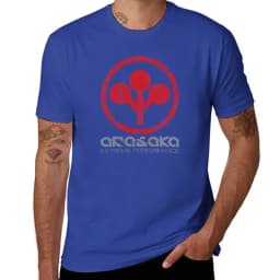 Cheavyweight streetwear anime clothes Distressed Arasaka Corp Logo T-Shirt Aesthetic clothing blacks workout shirts for men