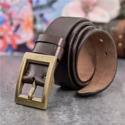 Vintage Heavy Solid Brass Belt Buckle Genuine Leather Belt Men Luxury Ceinture Leather Belt For Men Waist Male Belt Wide MBT0613