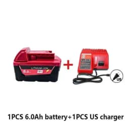 M18 For Milwaukee 18V Power Tool Battery, Charger BR XC M18B5 48-11-1860, Built-in 18650 Power Tool Battery 6.0Ah/9.0Ah/12.0Ah