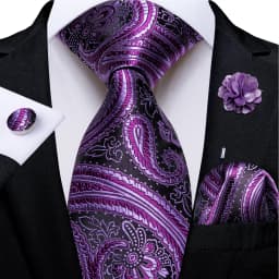 Floral Pink Ties For Men Wedding Party Man Tie Handkerchief Brooch Cufflinks Set Men Accessories Gravata