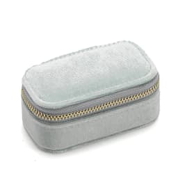 1PCS Mini Velvet Ring Box Single Layer Earrings Necklace Organizer Jewelry Storage Case Candy Color Zipper Bag Travel Portable