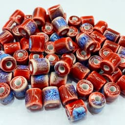 10Pcs 10*9MM Ceramic Cylinder Spacer Loose Beads for Jewelry Bracelet Necklace Accessories DIY