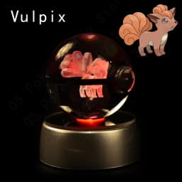 Pokemon 3D Crystal Ball Pikachu Gengar Mew Mewtwo Figurines Lamp Base Pokeball 3D Pokemon Glass Ball Statue Birthday Gift