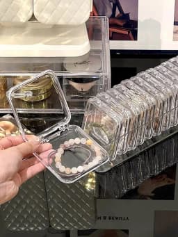 10PCS Clear Plastic Jewelry Organizer Box Dustproof Square Case for Bracelets Earrings Pendants Badges Gift Packing Storage