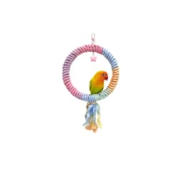 Screw Head Colored Cotton Parrot Pole Sturdy Hanging Clip Swing Colorful Perch Flexible Comfortable Parrot Standing Woven Rope