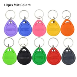 10Pcs 125KHz T5577 Keyfobs Rewritable Duplicate Tag 5200 Proximity Copy Access Control Card ID Token Ring RFID Cloner Keychain