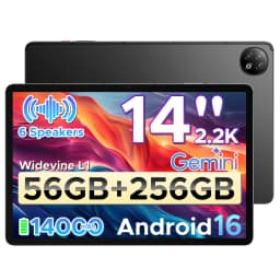 DOOGEE U14 Tablet PC 14'' 2.2K 120Hz Display 56GB+256GB 14000mAh Large Battery 16MP+8MP RK3576S Octa Core WiFi 6 Gemini AI Android 16 Smart Pad