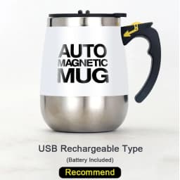 New Self Stirring Coffee Mug USB Rechargeable Stainless Steel Auto Mixing Blender Cup for Home Office Christmas Birthday Gift