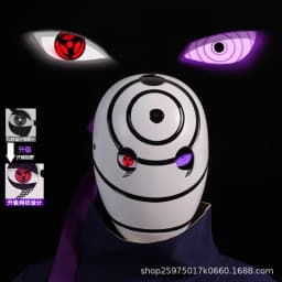 Naruto Anime Helmet mask eyes shining Cosplay Uchiha Obito Shine Mask Akatsuki Sharingan Cartoon Shine Highly Imitative toy Mask