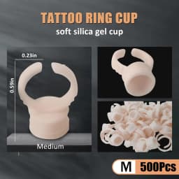 100/300/500pcs Disposable Ring Tattoo Ink Cups Soft Silicone Pigment Container Portable Microblading Permanent Tattoo Accessory