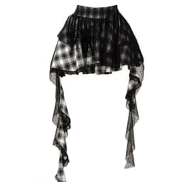 Harajuku Plaid Lace Patch Rock Punk Skirts Women Y2k Aesthetic Gothic Irregular Skirt High Waist Cake Mini Y2K Streetwear Jupe