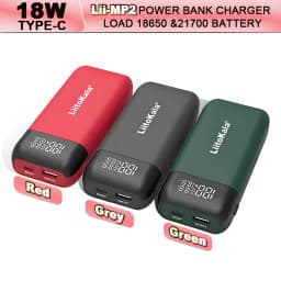 LiitoKala Lii-MP2 Dual Bay 18650/21700 Charger & QC3.0 PD3.0 Power Bank (No Battery)Input/Output Digital Display