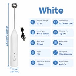 MINI Coffee Frother USB Rechargeable 3 Speeds Foam Maker Coffee Milk Mixer Electric Handle Blender Egg Beater Hot Cooking Tools