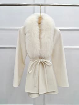 High End Winter Woman Wool Coats Double Face Cashmere Coat with Real Fur Collar And Belt Luxury Ladies Jacket Warm Clothing Fall