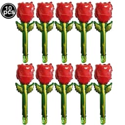 10pcs Mini Rose Flower Balloons Rose Shaped Balloons Birthday Wedding Balloon Mother's Day Decoration Baby Shower Party Supplies
