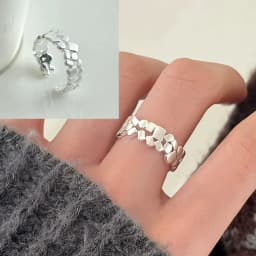 VENTFILLE 925 Sterling Silver Metal Flower Shell Geometric Rings For Women French Retro Romantic Open Thai Silver Rings