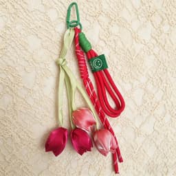 New Fresh Style Tulip Flower Bag Charm High Aesthetic Keychain Handbag Decorative Nylon Lanyard Sweet Spring Style