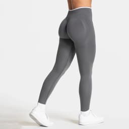 Women Solid Color Seamless Leggings White Edge Waist Tight High Waist Hip Lifting Yoga pants 2026New