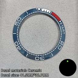 41.5mm Sloping Ceramic/Aluminum Luminous Bezel Insert For 43mm Case Watch Accessories Inner Diameter 32.7mm Bezel Accessories