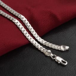 Nice 925 Sterling Silver 5MM Full Sideways Chain Necklace For Women Men Fashion Jewelry Sets Wedding Gift