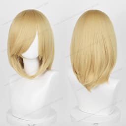 Anime 40cm Medium Basic Synthetic Bang Blond Cosplay Wig Black White Red Pink Green Brown Gold Blue Women Heat Resistant Hair
