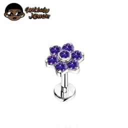 ASTM F136 Titanium Flower Piercing 16G 18G Internal Thread Labret Tragus Helix Conch Piercing Lip Nose Body Piercing Jewelry