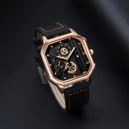 2-Piece Luxury Men's Leather Strap Quartz Watch Set with Calendar - Perfect Gift for School, Graduation, Men Gift
