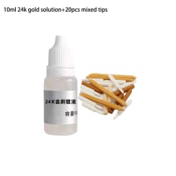 10ML Pen Plating Solution Kit 24k Gold Electroplating Liquid with 20pcs Tips Jewelry Repair Metal Coating on Ring Chain Watch