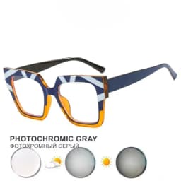 Color Matching Large Frame Cat's Eye Anti-Blue Light Myopia Glasses Frame Fashion Cool Plain Glasses -25~-600