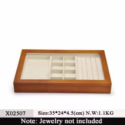 Wooden 3 in1 Multi-function Jewelry Display Box High quality Microfiber Ring Earring Bangle Organizer Case Luxury Storag Box