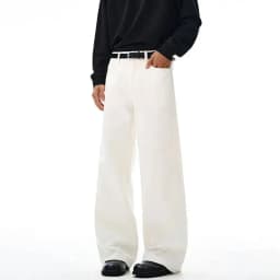 IEFB New Autumn Men's Casual Pants Solid Color Simple Straight Trousers All-match Wide Leg Loose Male Bottom Cleanfit 9W4276