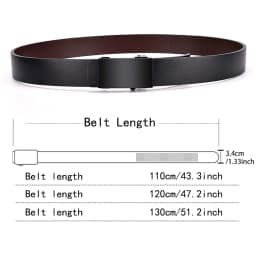 DINISITON Men Leather Belt Black Metal Toothless Automatic Buckle Business Casual PU Leather Men's Fashion High Quality Belt