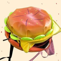 PU Stylish Hamburger Daypack Laptop Storage Zipper Portable Casual Tote Cheeseburger Backpack for Unisex Travel Outdoor Vacation