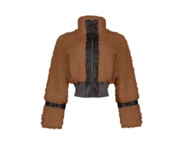 FAGADOER Winter New Casual Leather Fur Patchwork Coat Women Solid Color Long Sleeve Zipper Jacket Female Streetwear Clothing