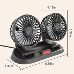 USB Charge Dual Head Fan Car Seat Back Cooling Fan Summer 360 Degree Rotation Auto Headrest Ventilation Fan Neck Cooler
