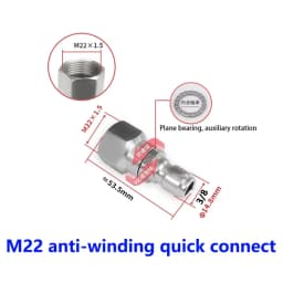 Pressure Washer Swivel Adapter 3/8 Quick Plug Set for Karcher Hose to 3/8 Quick Connect 5000 PSI
