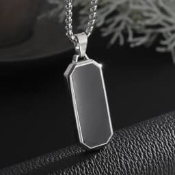 Hot Sale Pendant Smooth Plate Tag Men Retro Necklace Jewelry