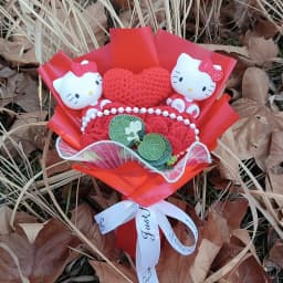 Genuine Hellokitty Kuromi Cinnamoroll Plush Dolls With Artificial Flowers Bouquets Christmas Valentine Graduation Birthday Gifts