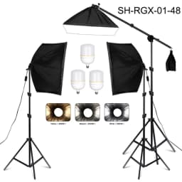 SH Photography Studio Softbox Lighting Kit Boom Arm for Video YouTube Continuous Lighting Professional Lighting Set Photo Studio